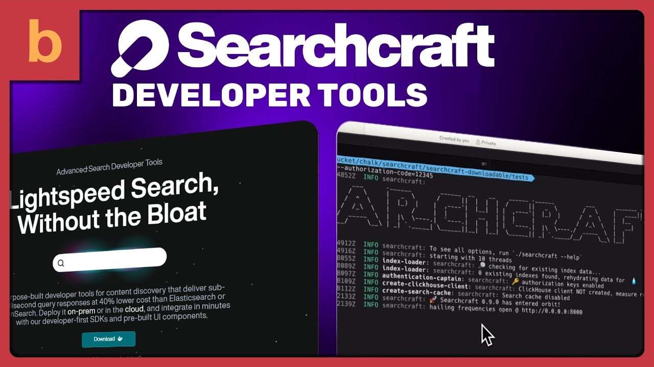 Modern Kinetic Typography Animation for SaaS - Searchcraft.io