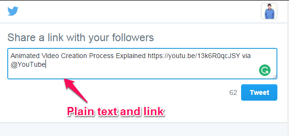 Twitter Youtube Link share