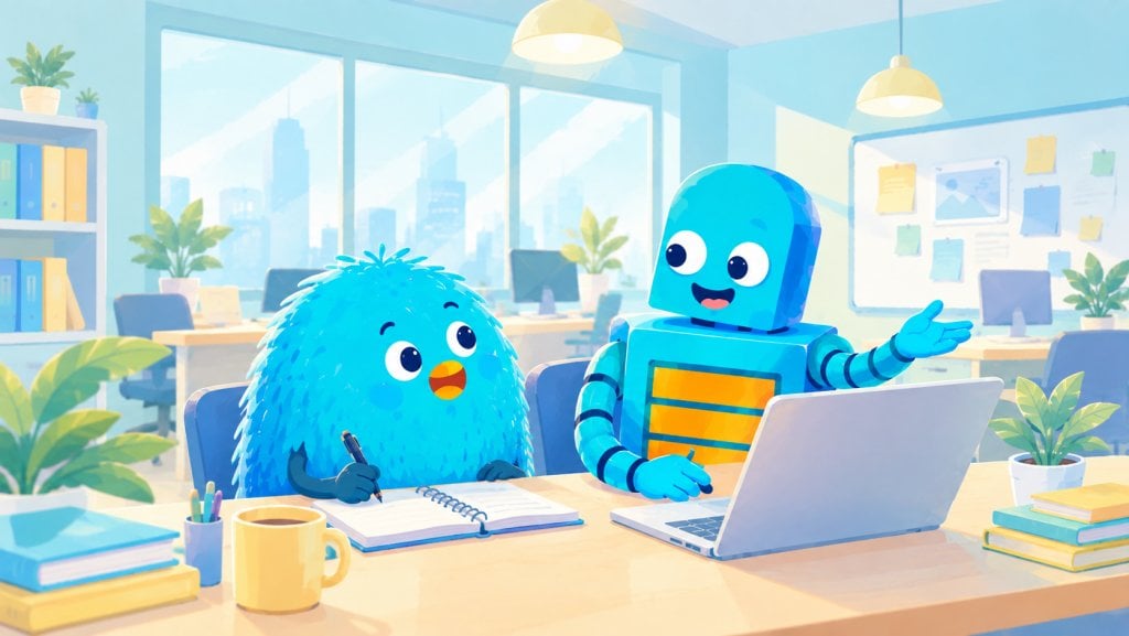 Cheerful Office Onboarding Duo