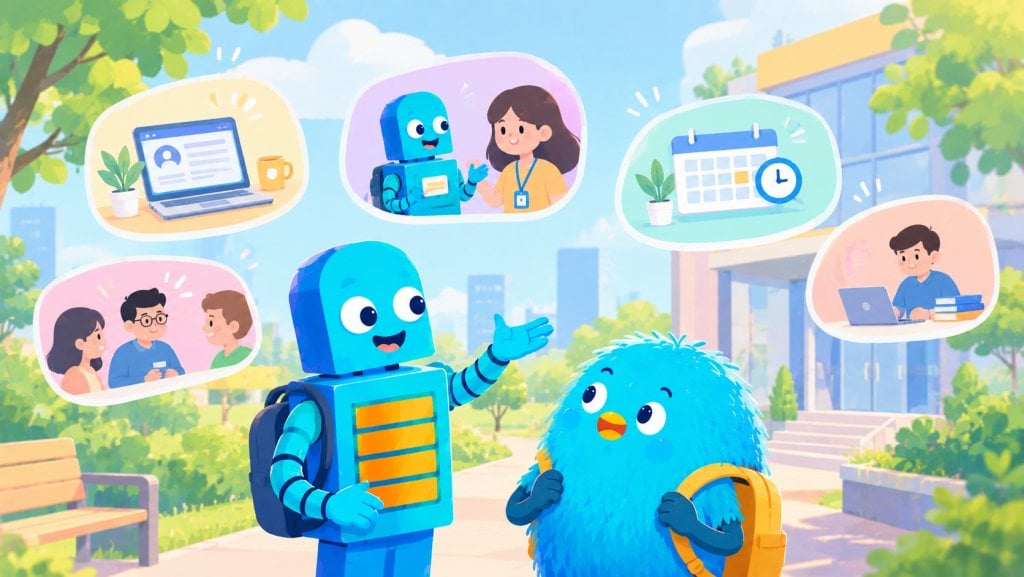 two Breadnbeyond mascots going to the office as new hires